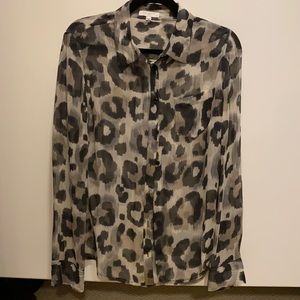 Equipment Animal Print Silk Shirt